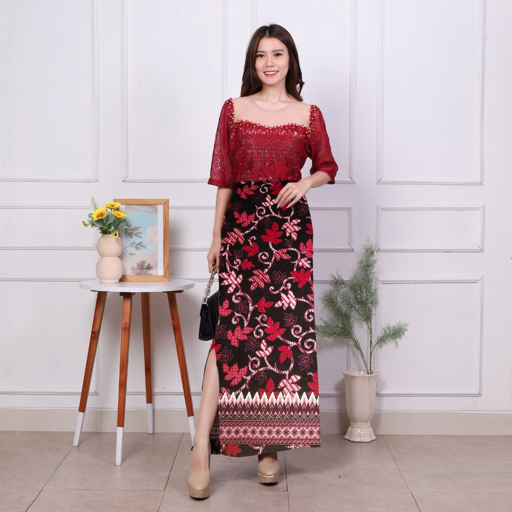 New Couple Batik Luna Maxi Dress Kemeja Pria Bisa Pasangan Seragaman Keluarga Hajatan Tersedia COD