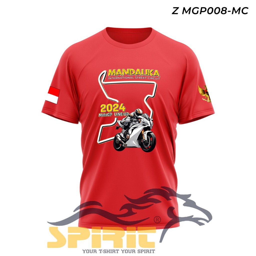Kaos Mandalika MotoGP Internasional Street Circuit Racing 2024 Lengan Pendek Katun Combed  24s Jumbo