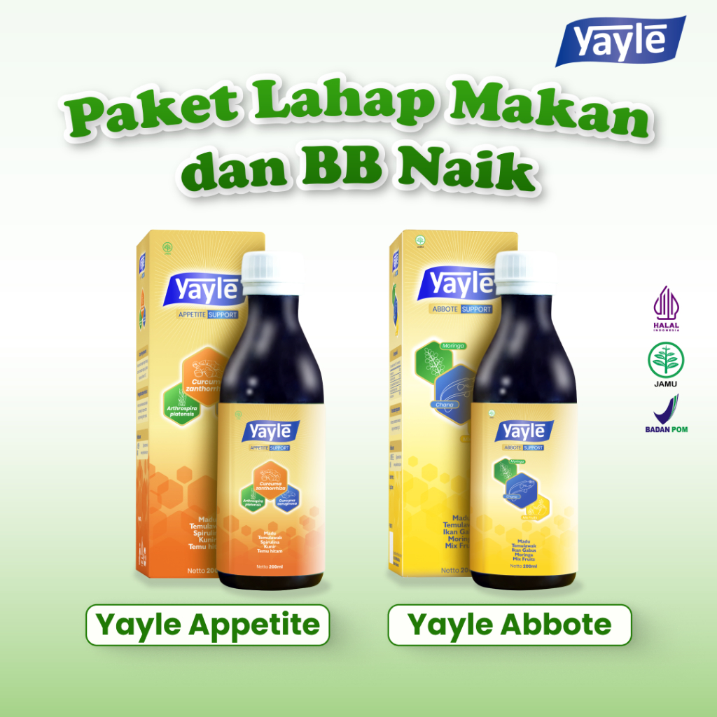 Paket Combo Lahap Makan & Tingkatkan Berat Badan Anak - Yayle Apettite&Yayle Abbotte - 120ml & 200ml