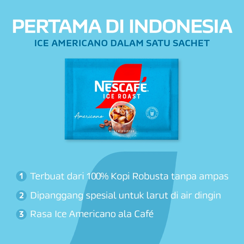 

NESTLE NESCAFE ICE ROAST AMERICANO KOPI HITAM INSTAN (10X2G)