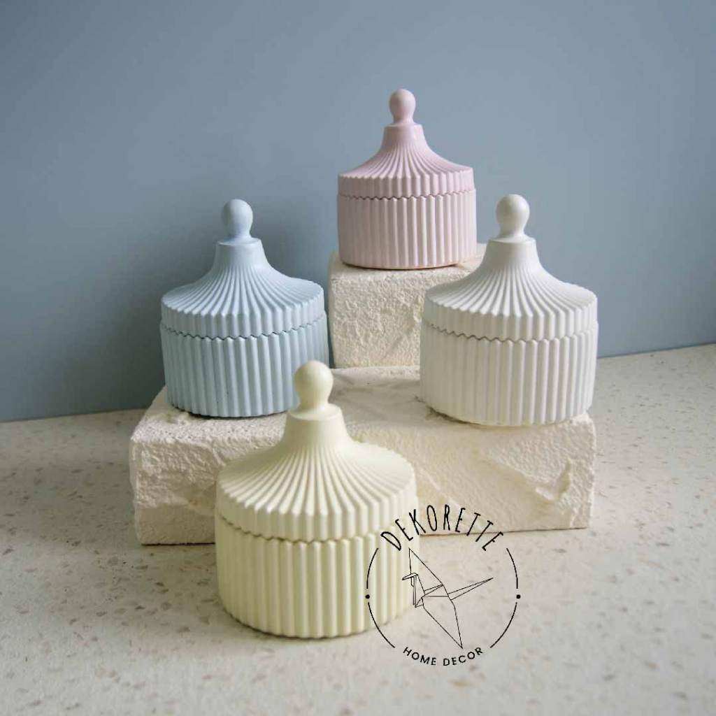 Dekorette - Vintage Trinket Jar | Concrete Jar | Hiasan Aesthetics
