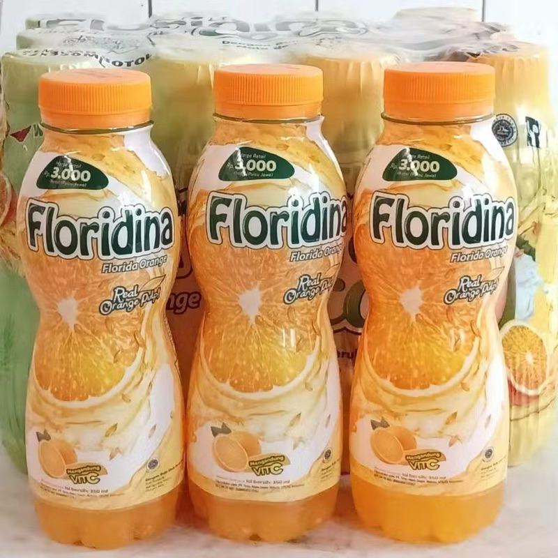 

Floridina Orange Isi 1 Dus Isi 12 pcs / Minuman Rasa Jeruk 350ml Botol / Bulir Jeruk / Fresh Drink