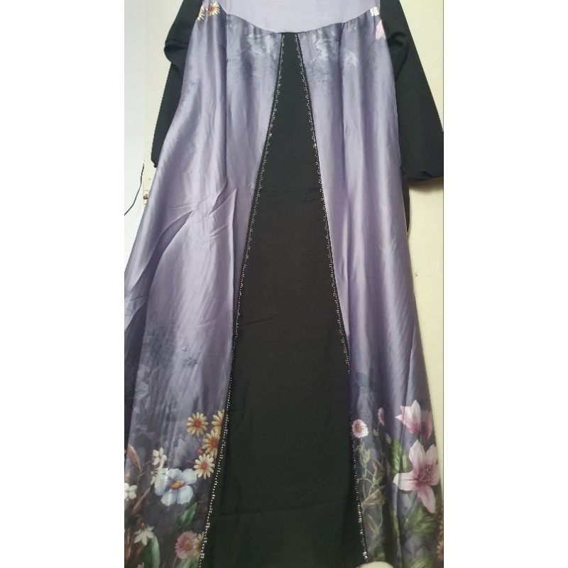 gamis arab umroh haji silk armani depan belakang mix jetblack hitam mewah mayung blink2