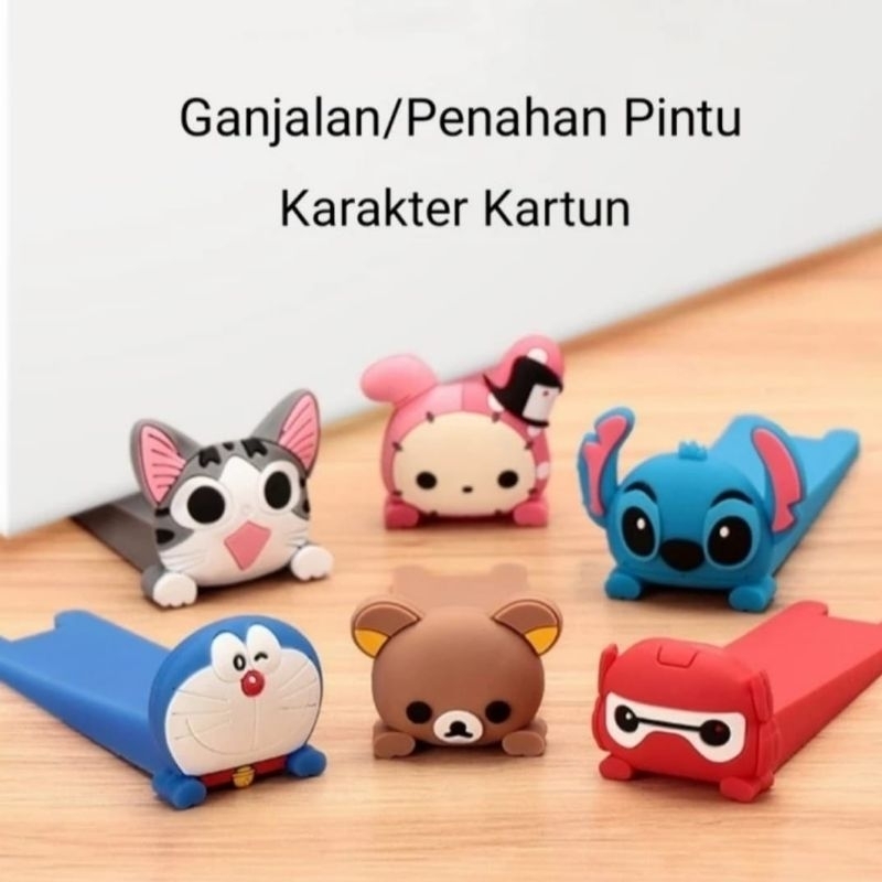 Ganjalan Penyangga Pintu Door Stopper Motif Karakter Kartun Lucu