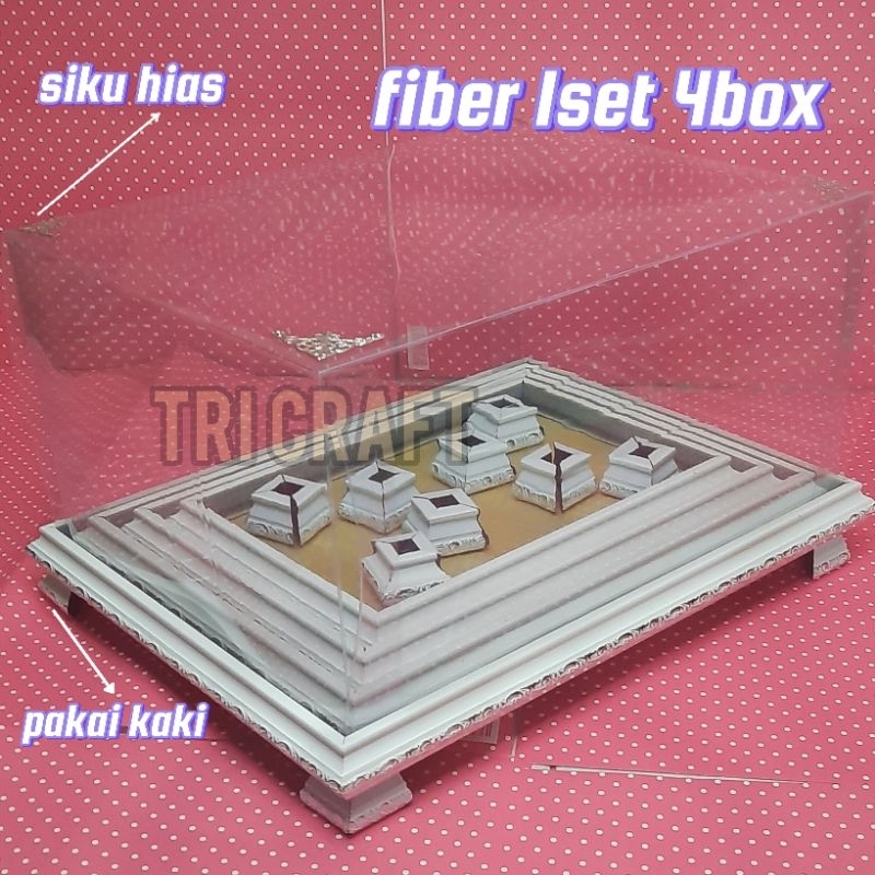 

box seserahan hantaran pernikahan fiber 1 set isi 4 pcs kotak