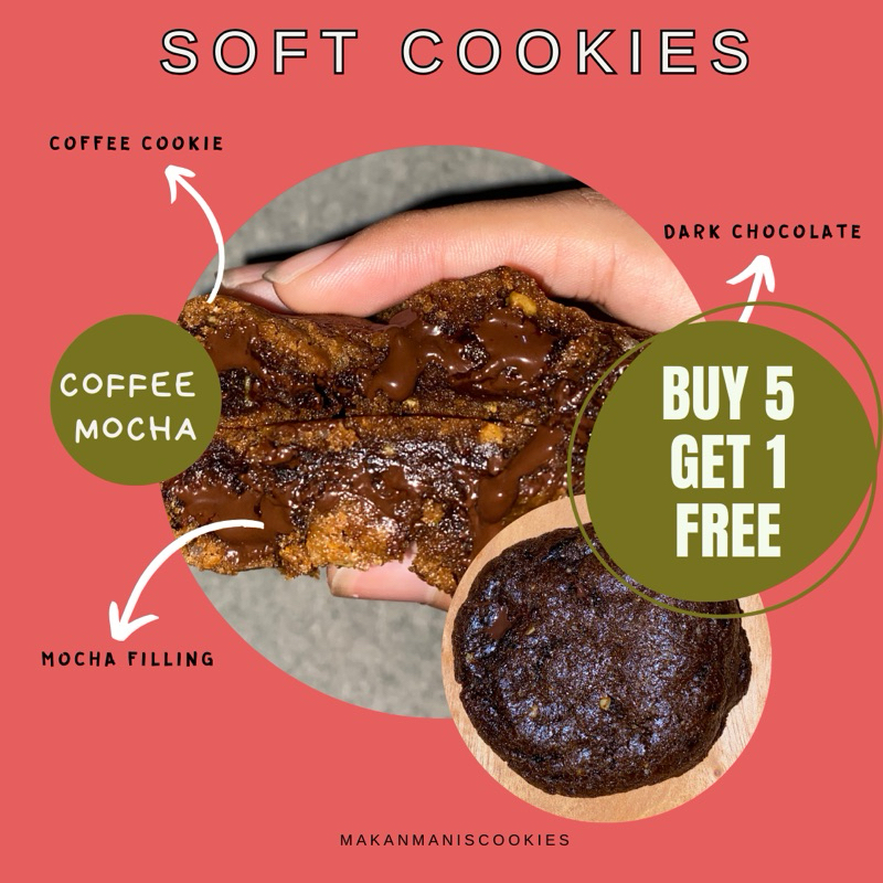 

BUY 5 GET 1 FREE | SOFT BAKED COOKIES PREMIUM | BROWNIES CHOCO
