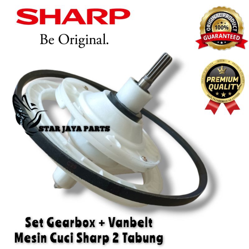 [SHARP ES-T1090] Set Gearbox + Vanbelt Mesin Cuci Sharp 2 Tabung ES-T1090