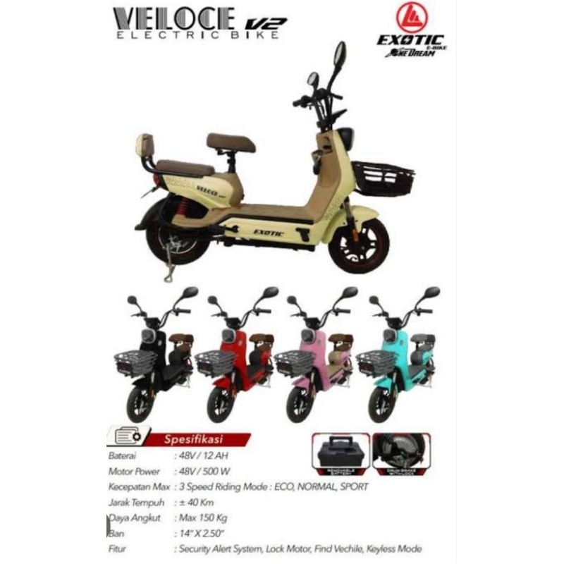 Sepeda Listrik Exotic Fastron SLX 5.0 Veloce V2 V3 Murah Original Bergaransi Resmi