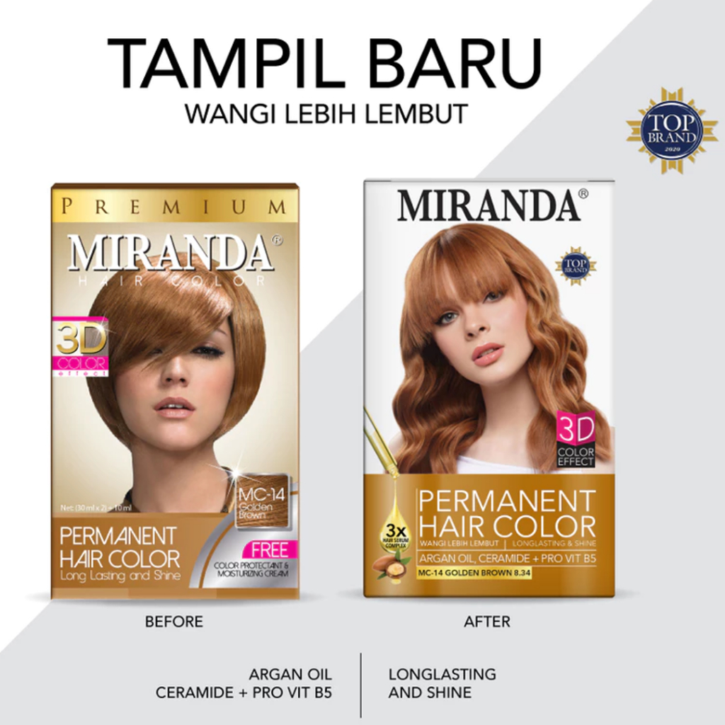 Semir Miranda Hair Color MC 14 Golden Brown - Cat Rambut Miranda Coklat Keemasan