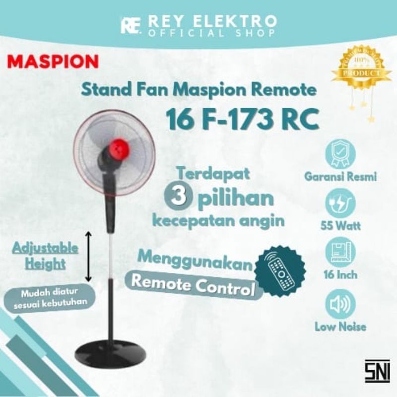 Standing Fan Maspion Kipas Angin Remote Control 16 F-173 RC