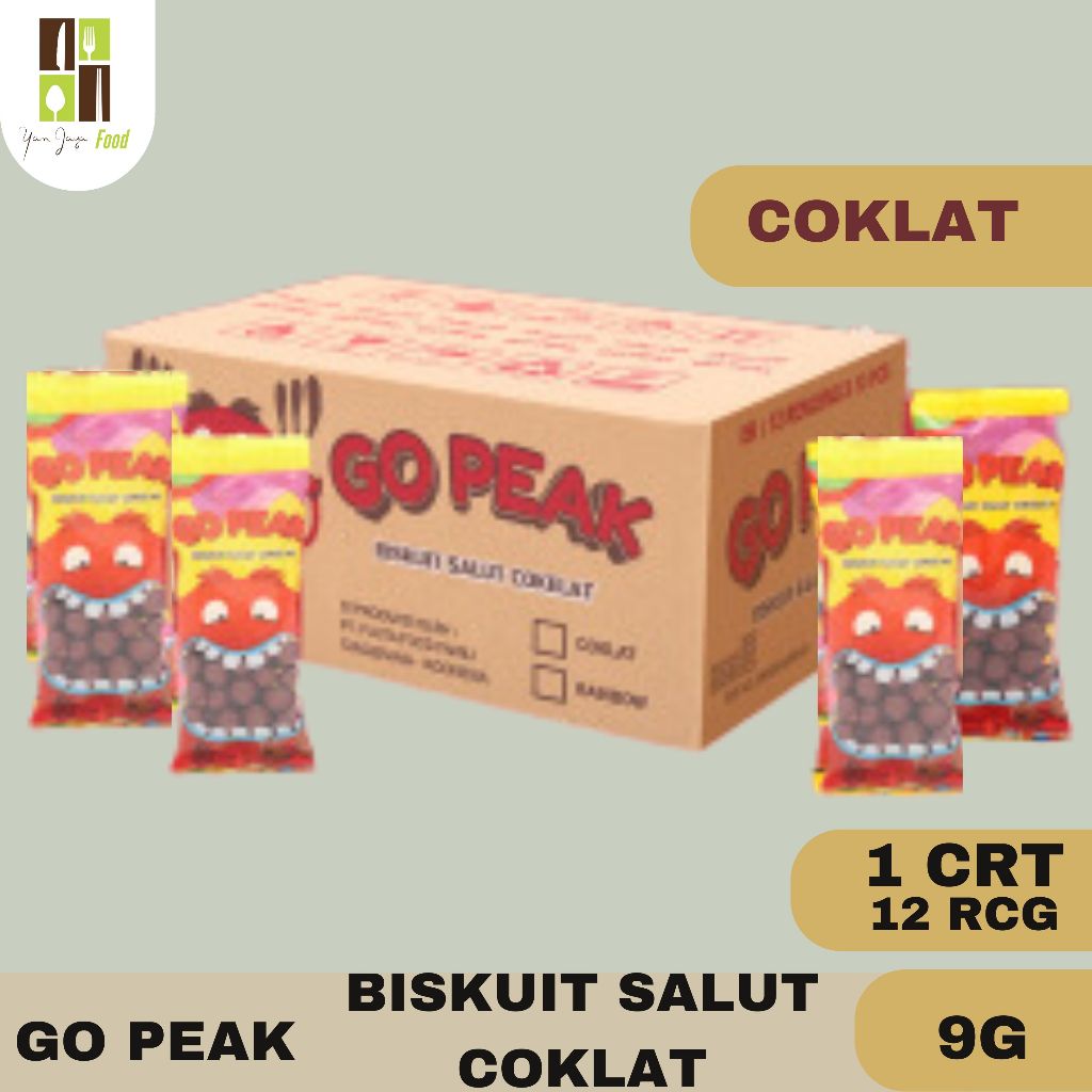 

Go Peak Biscuit Salut Coklat / Choco Biskuit / Permen Coklat / Rasa Coklat / Rainbow / Campur 1 Katon/12 Renceng