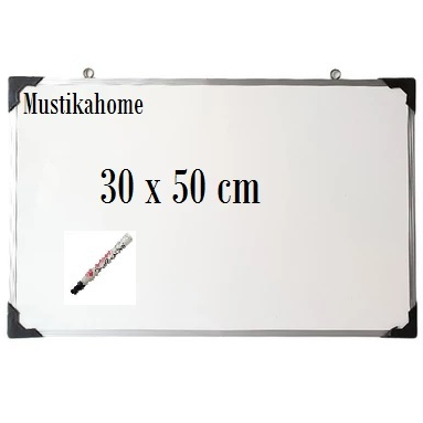 

Papan White Board / Papan Tulis Belajar 30 X 50 CM FREE Spidol /Belakang Bisa Menulis Kapur
