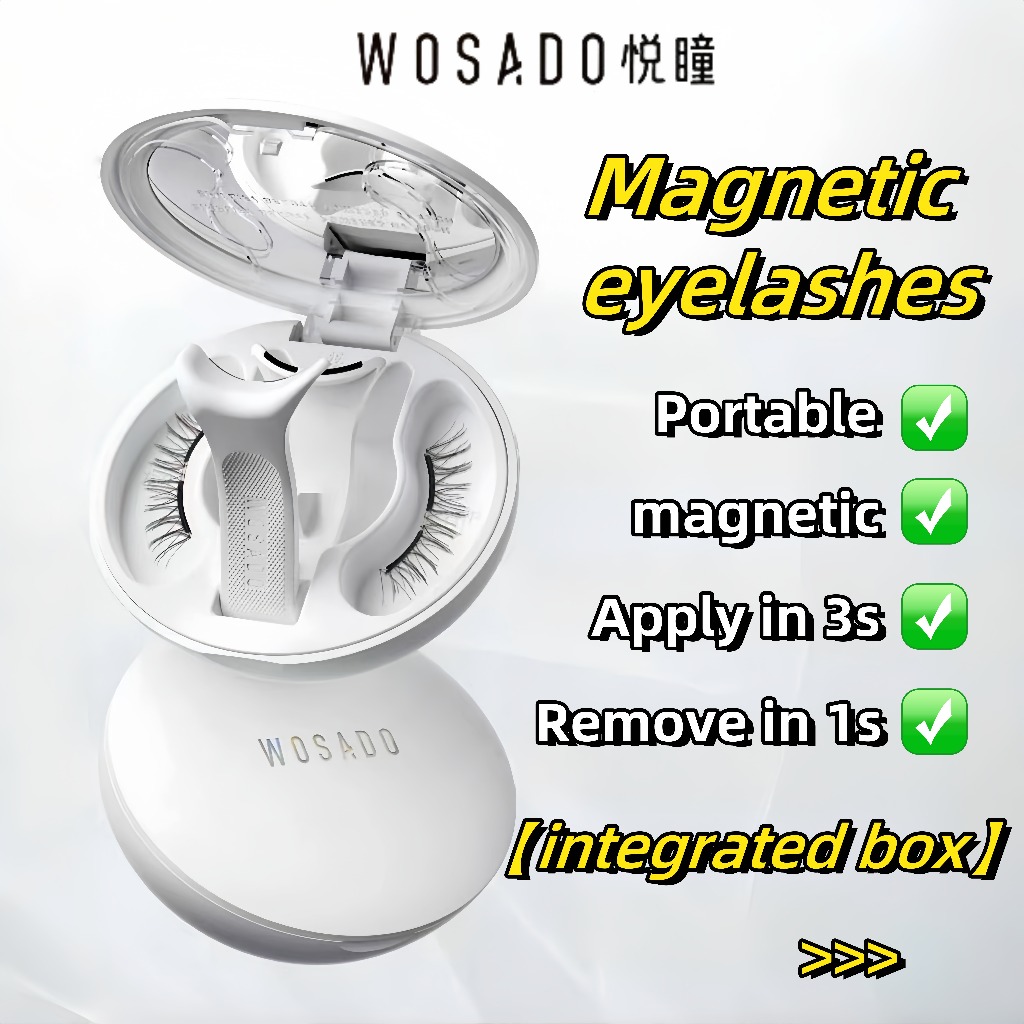 [Ready Stock]Wosado Magnetic Eyelash 100% Original Black Version Bulu Mata Magnet Reusable Natural e