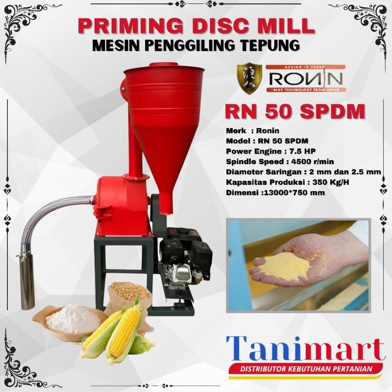 Mesin Giling Penepung Ronin RN 50 SPDM / Mesin Penepung Murah / Mesin Tepung Beras / Mesin Giling Pa