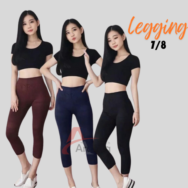 Legging wanita polos dewasa import / legging high waist / legging import 7/8
