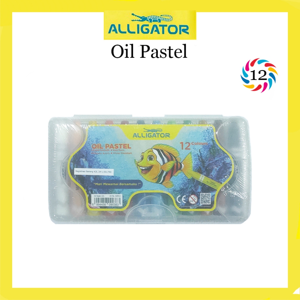 

Alligator Oil Pastel 12 Warna / Crayon Krayon Alligator Kemasan Plastik