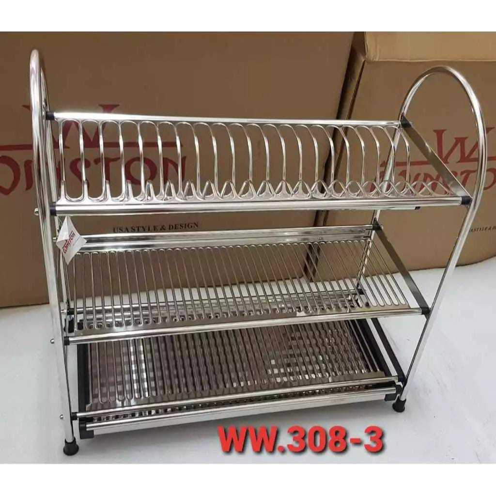 RAK PIRING MANGKOK 3 SUSUN WW 308-3 STAINLESS KITCHEN SET WINSTON