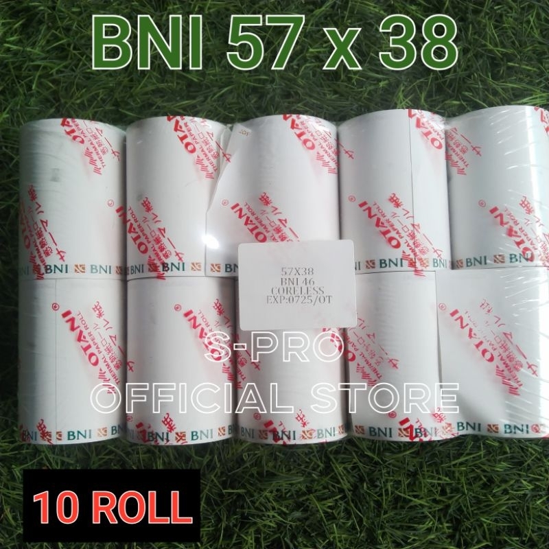 

10 ROLL KERTAS STRUK BANK MANDIRI/BNI 57X38 58X38 57X40 58X40MM PRINTER RECEIPT 58MM