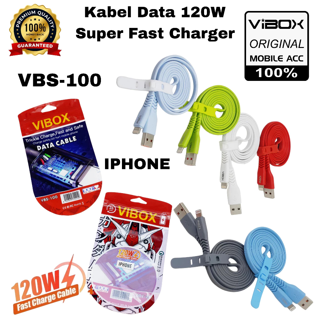 Kabel Data Vibox Lightning VBS-100 120W Kabel Charger Vibox Lightning VBS-100 Original