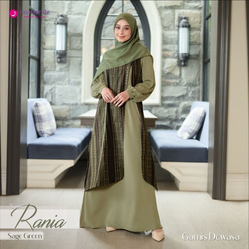 NEW SARIMBIT BY RAUNAPRIDE RANIA SAGE GREEN Gamis Koko, Gamis Anak Kokio Anak