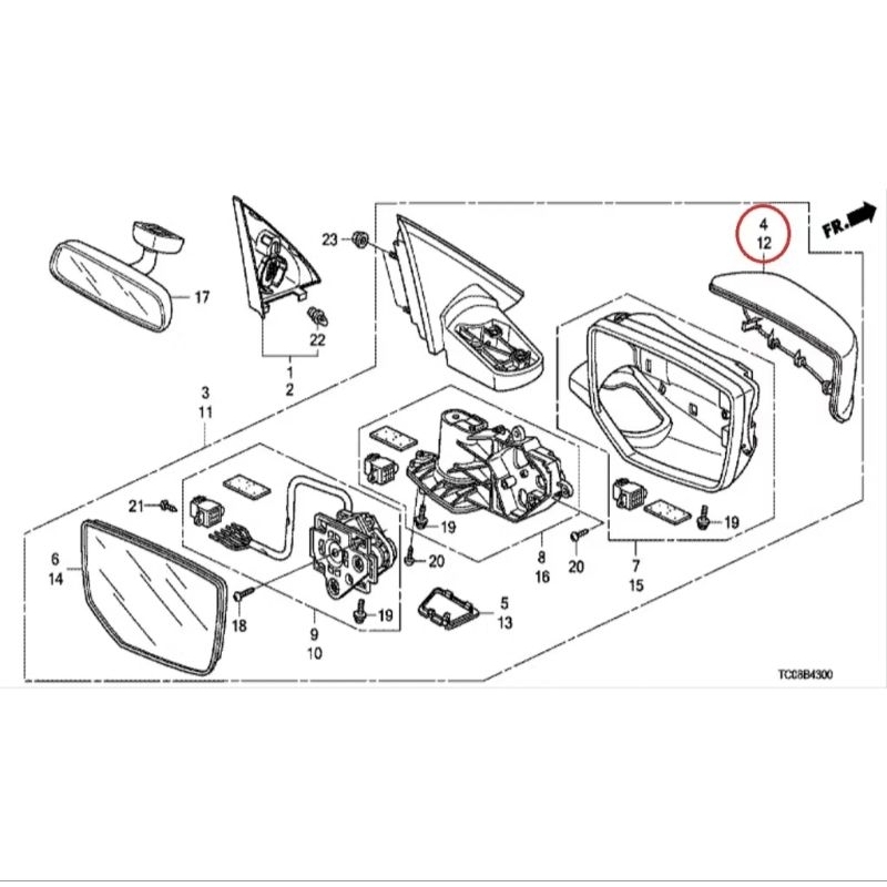 cover spion honda accord 2008 2009 ori