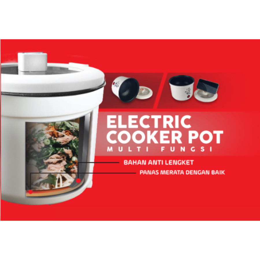 Electric Cooking Pot 1.2L / pot masak elektrik / alat masak elektrik / panci listrik