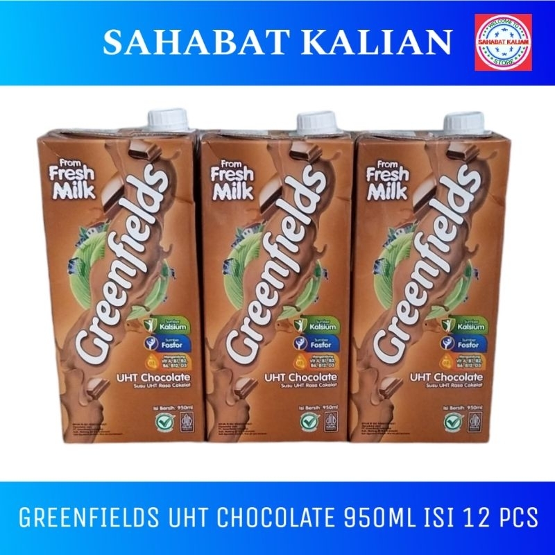 

GREENFIELDS CHOCOLATE MILK 950ML 1 KARTON ISI 12 PCS