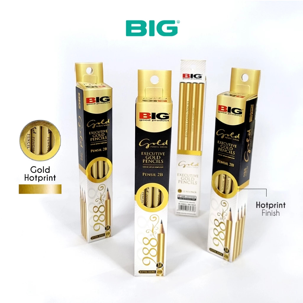 

[ PAK ] Pensil / Pencil 2B Merk BIG Warna GOLD mewah