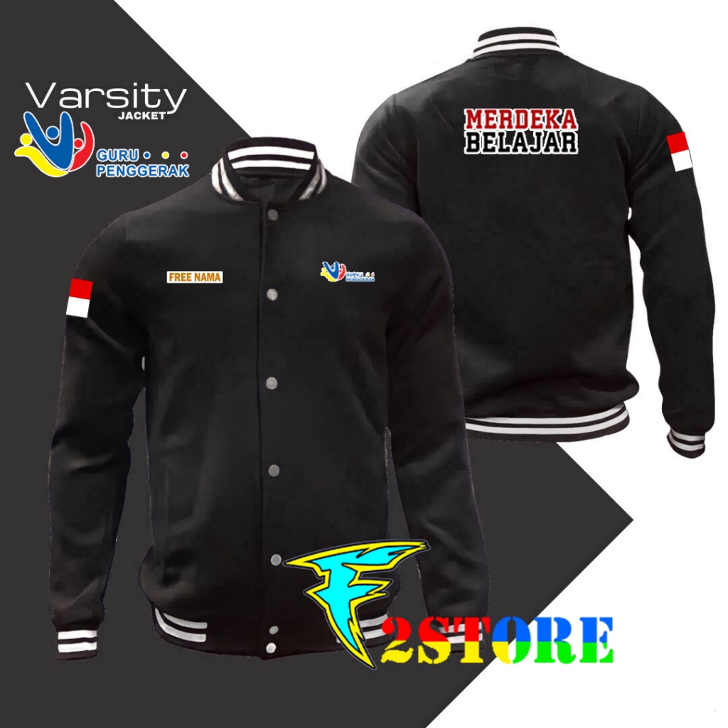 Jaket Varsity Guru Penggerak - MERDEKA BELAJAR free nama dada F2AStore