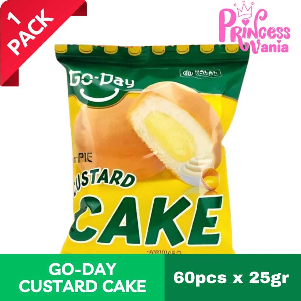 

1 PACK GROSIR GODAY GO PIE CUSTARD CAKE 25GR CEMILAN SNACK MAKANAN RINGAN KUE BOLU JAJANAN ANAK