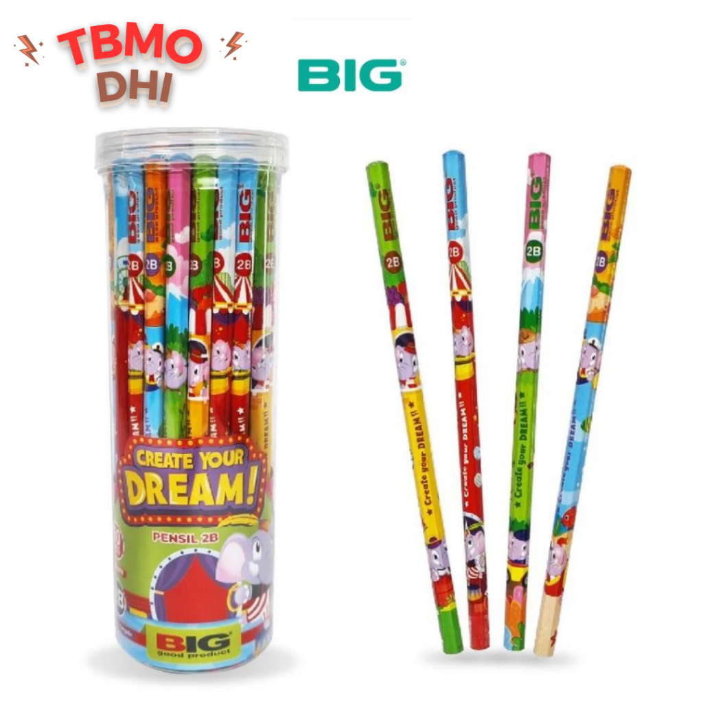 

TBMO 50 Pcs BIG Pensil 2B Karakter Seri Bum Elephant Graphite Pencil Extra Dark PS-007 / PENSIL