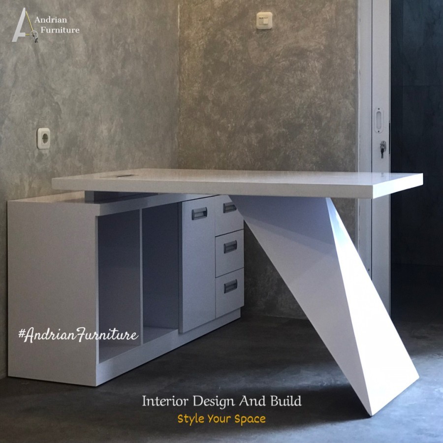 Meja Kerja / Kantor / Direktur L Shape Minimalis Modern - Office Desk