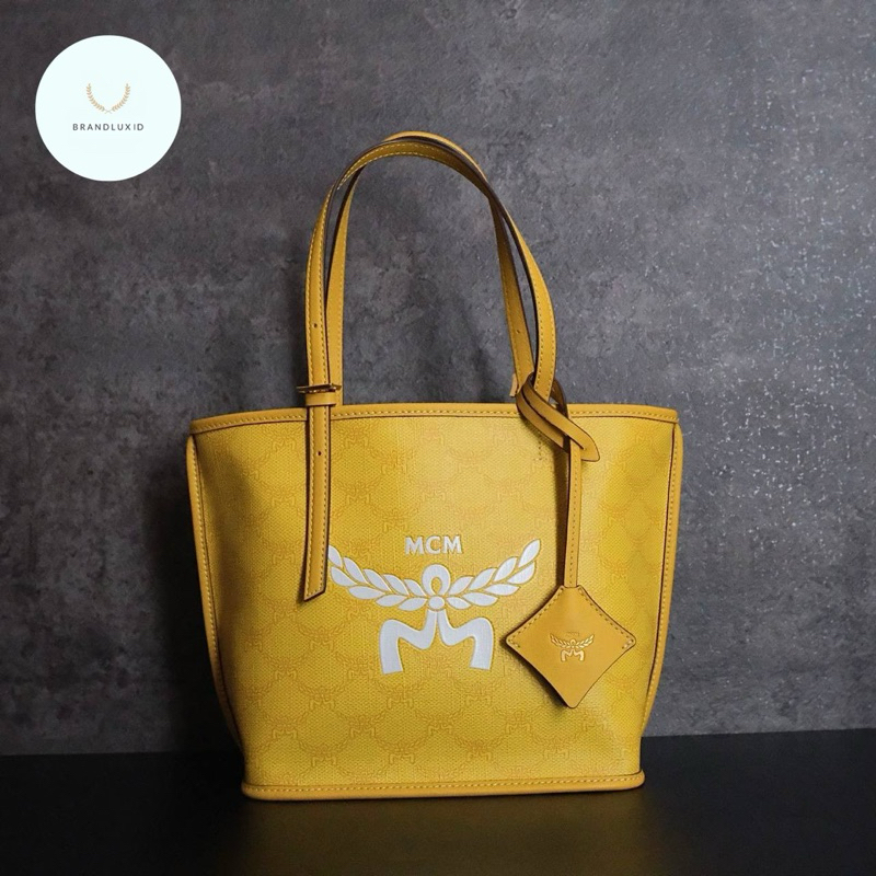 MCM Himmel Mini Tote Bag Canvas Yellow GHW Pink GHW Green SHW
