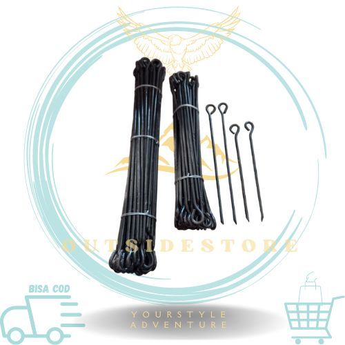 Pasak tenda 20/30/40cm patok besi bijian pasak tenda