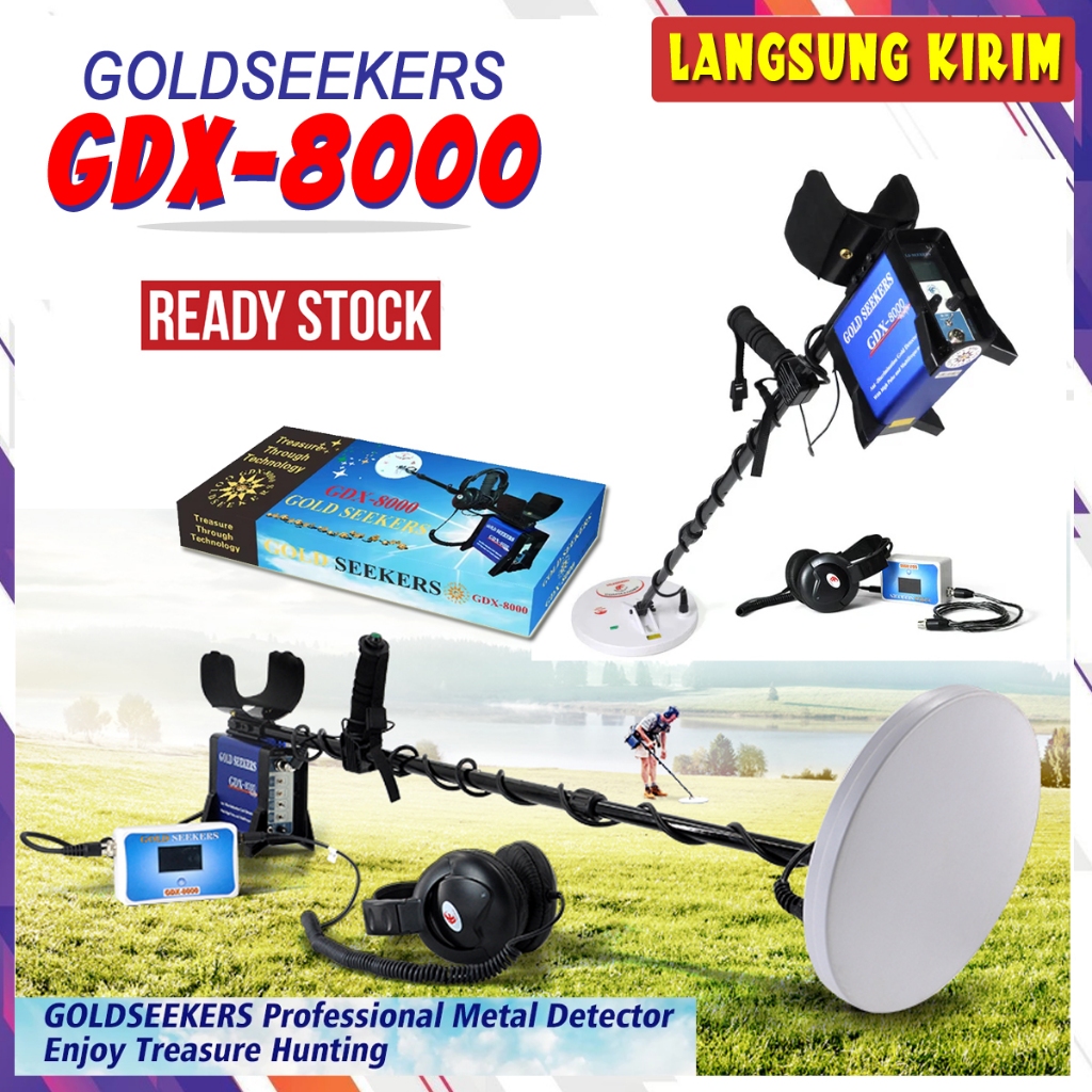 Metal Detector Goldseekers GDX-8000 Detektor Emas GDX 8000 dan Harta Karun GDX8000