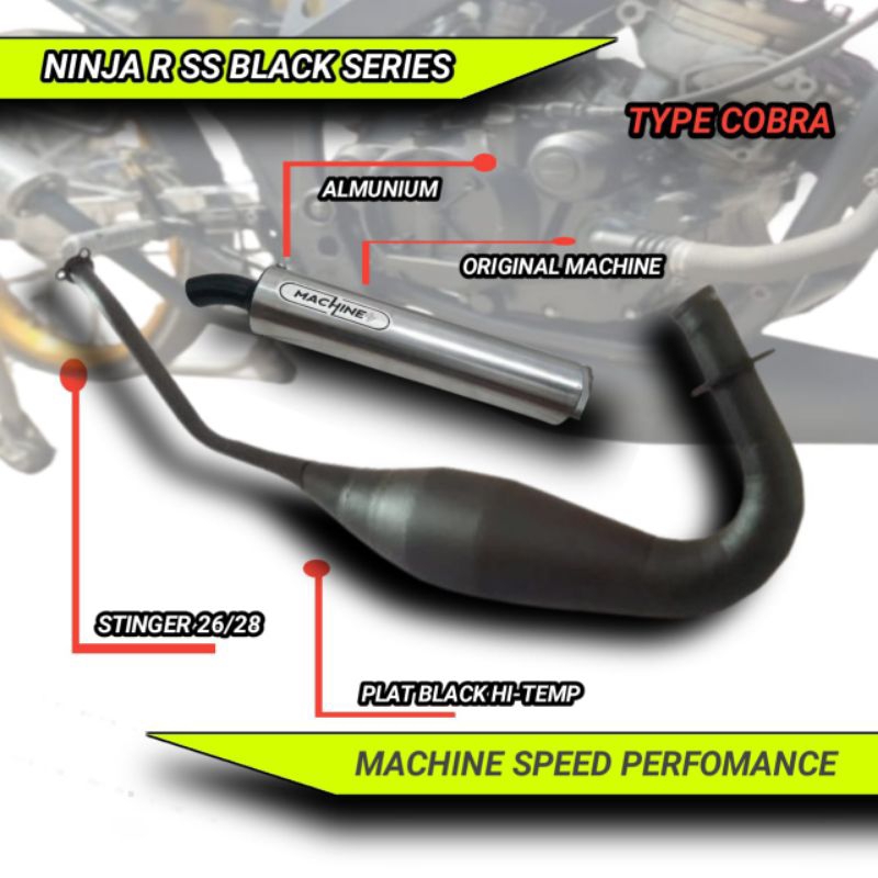 KNALPOT NINJA R SS RR COBRA MEDIUM BLACK SERIES HARIAN SUNMORI ORIGINAL MACHINE BUKAN CMS RS1