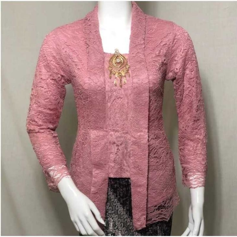 Real Pict  Atasan Kebaya Brokat Kutubaru Lengan Panjang Busui Hijab / Kebaya Kutu Baru Floy Panjang 