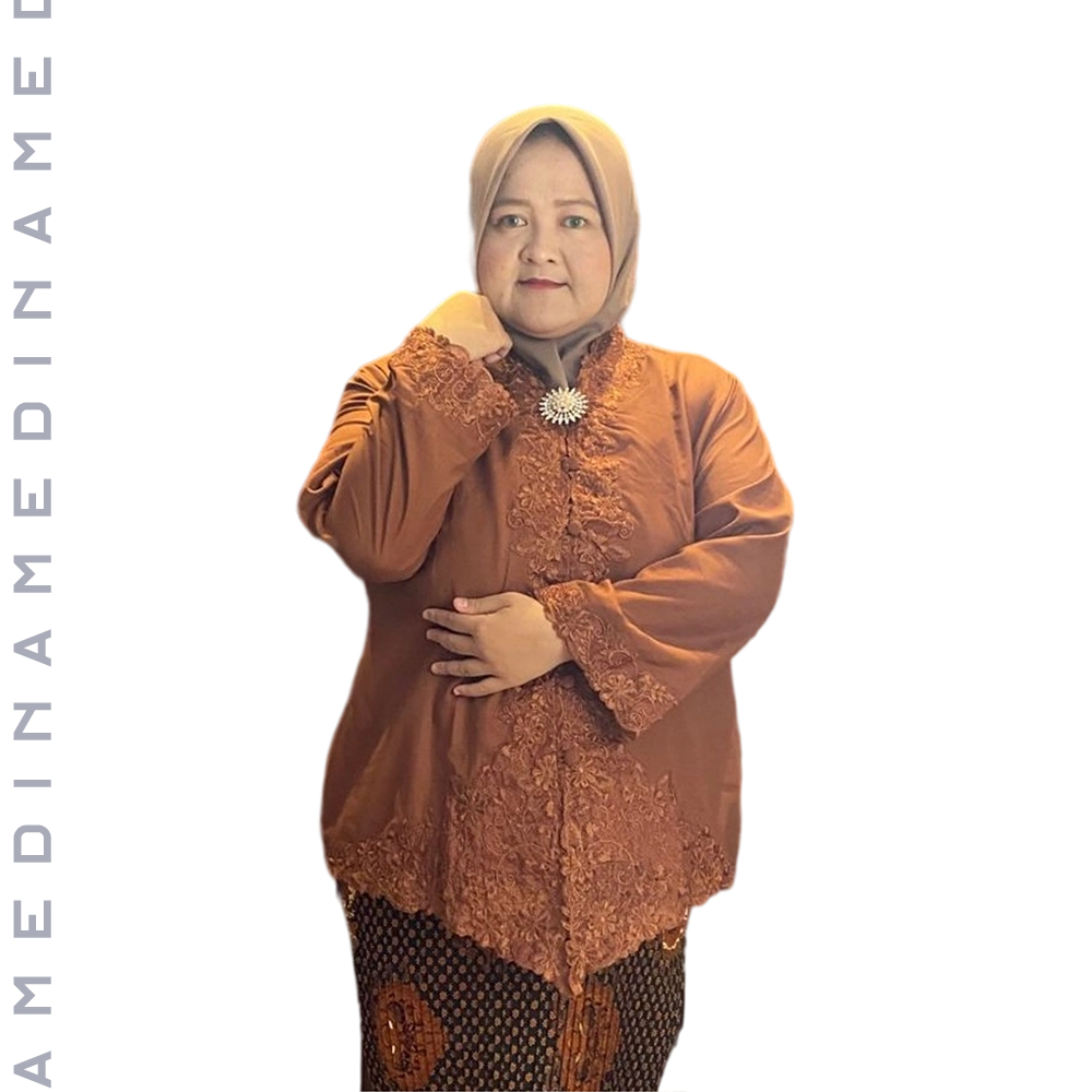 Kebaya Modern Encim Ld 130-140 Bordir Senada Katun Jumbo Dewasa