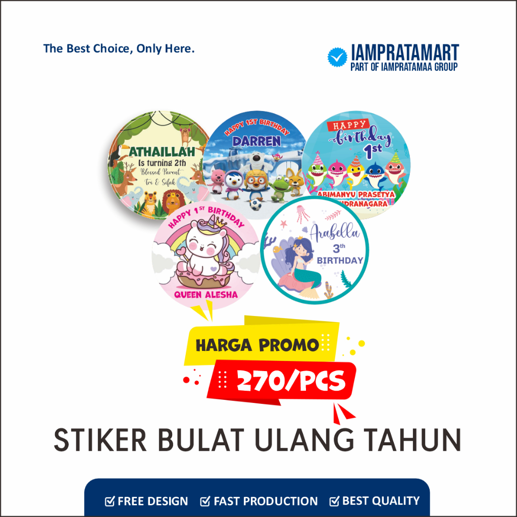 

IAMPRATAMART - STIKER BULAT NASI BOX DAN KARTU UCAPAN UNTUK ACARA ULANG TAHUN ANAK