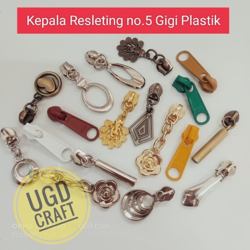 (6pcs) Kepala Resleting no.5 Gigi Plastik