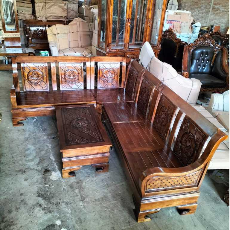 kursi sudut model corona,kursi sudut jati jepara | kursi tamu minimalis.kursi ukir Jepara