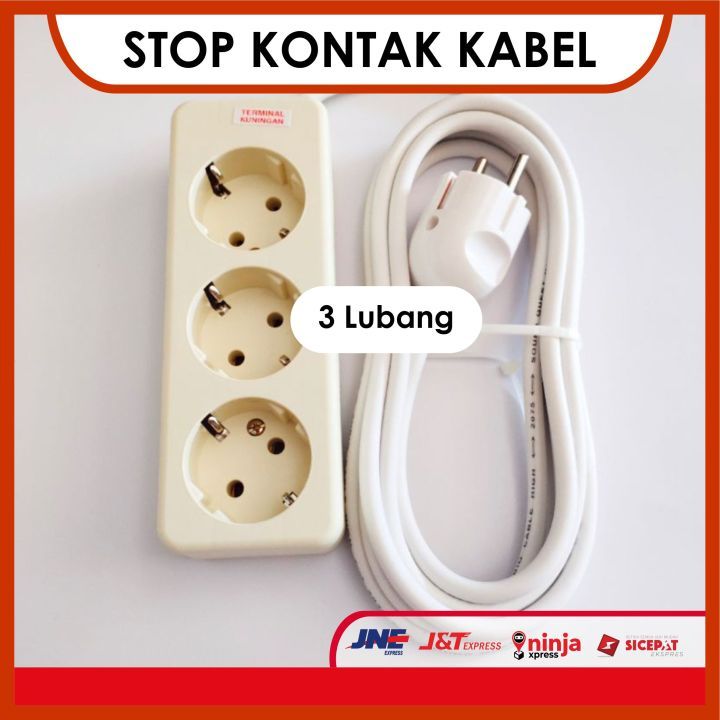 Terminal Listrik colokan listrik 3 lubang meter + saklar - AS