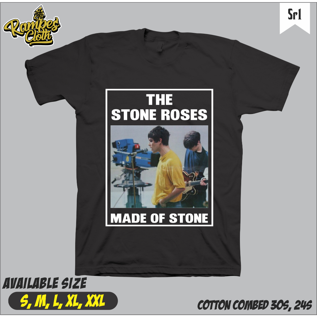 Kaos Distro The Stone Roses Made Of Stones - Kaos The Stone Roses Cotton Combed 30s Premium SR1