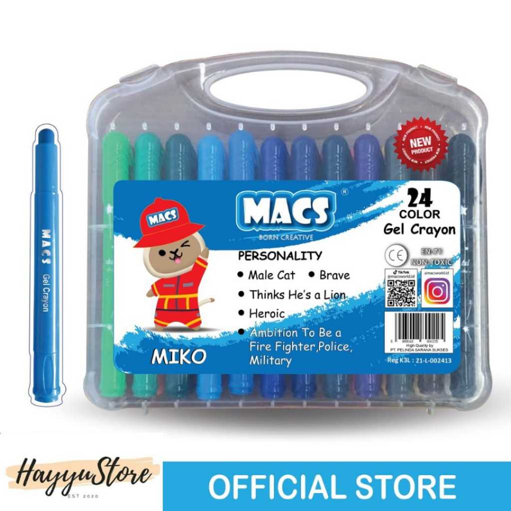 

Crayon Gel 24 Warna Colors Macs