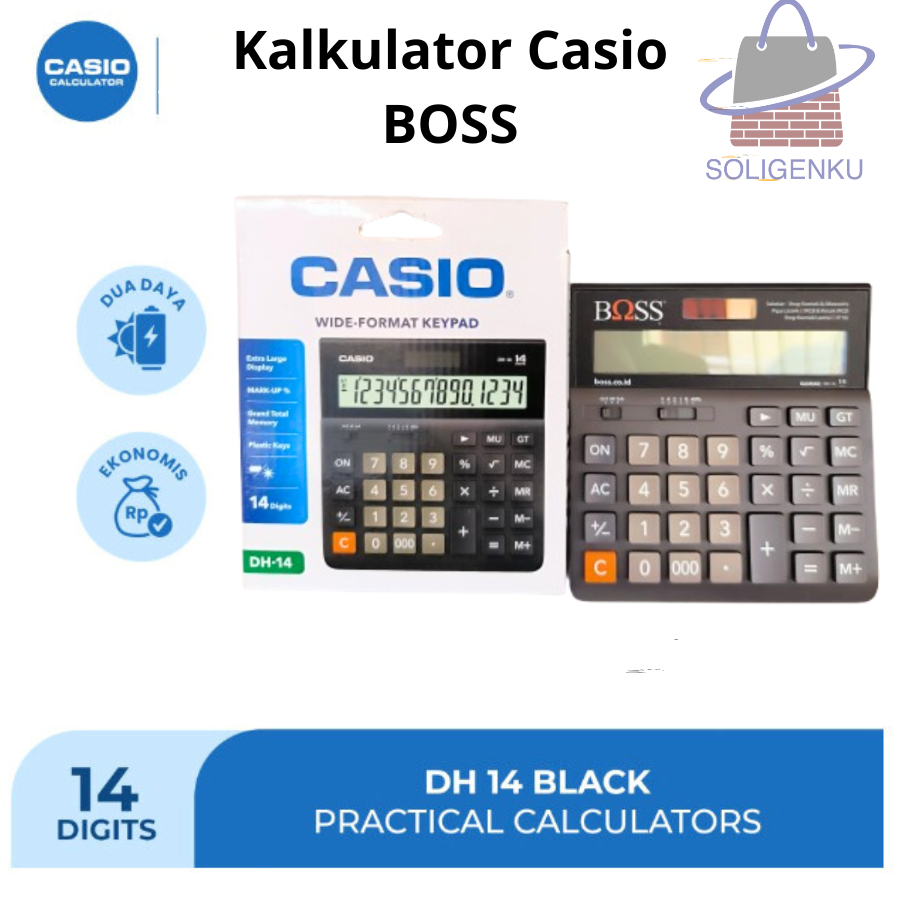 

Kalkulator Casio BOSS DH-14 (14 Digit) Digit Besar / Calculator Casio Boss DH-14