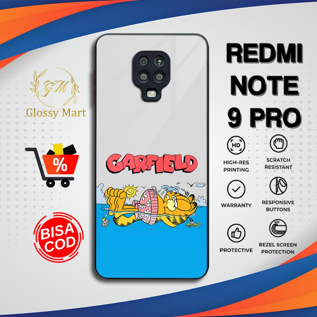 Casing Xiaomi Redmi Note 9 Pro Terbaru Hardcase Softcase Glosy Cat Grafield Case Note 9 Pro Terlaris