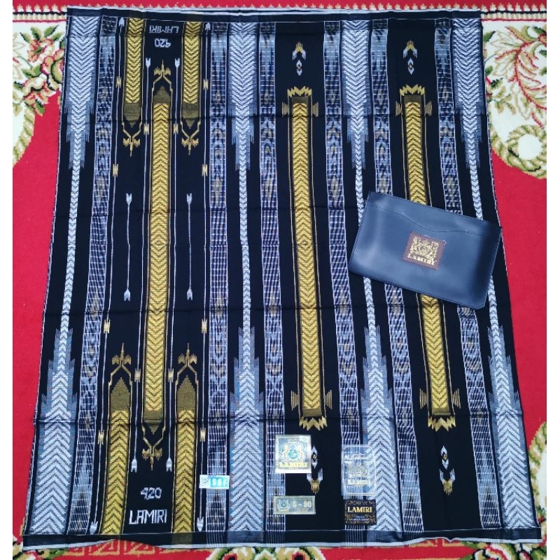 (COD) Sarung Lamiri 420 Motif SGF Songket Gunung Fantasi Full Sutra Jahit Tengah ATBM (Bisa COD)