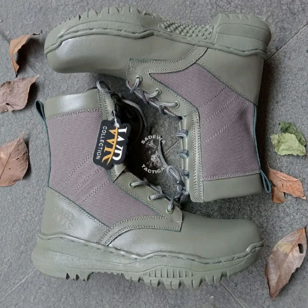 Hijau Tactical 2810 Sepatu Tactical Hijau untuk Outdoor dan Dinas Lapangan Bahan Kulit dan Cordura S