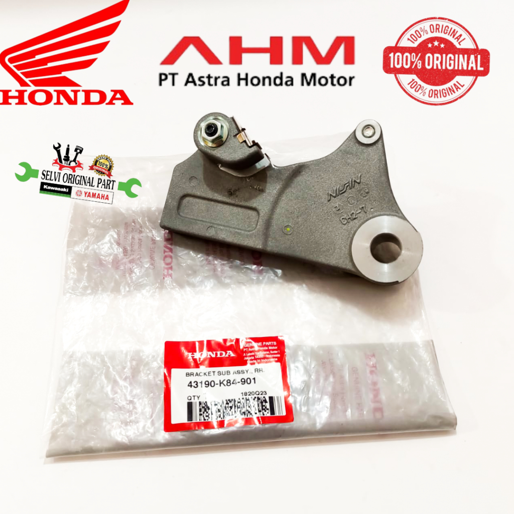 (CRF150) HONDA ORI - BREKET KALIPER BELAKANG/ BRACKET CALIPER RIGHT 43190K84901  HONDA ORIGINAL