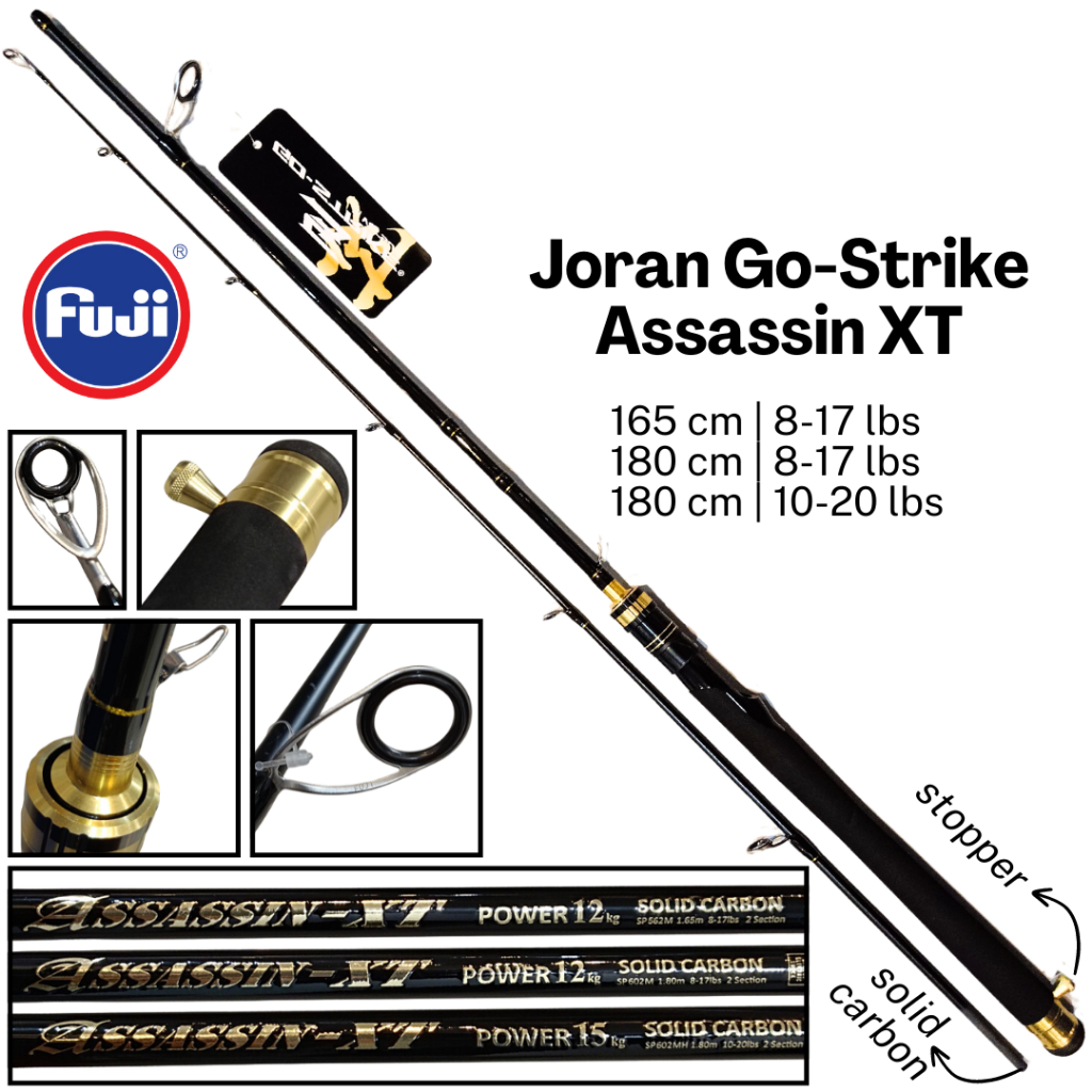 Joran Spinning Go-Strike Assassin XT Versus | Stik Pancing Ring Full Fuji Guides Solid Carbon
